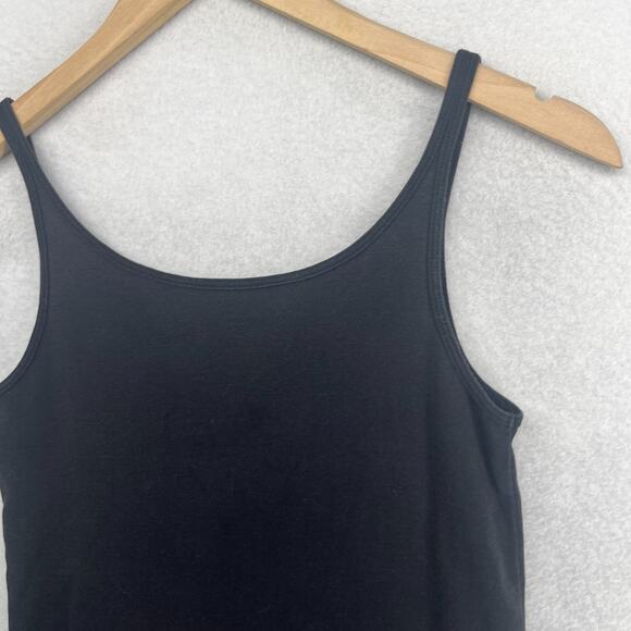 EILEEN FISHER Tank Top PS Organic Cotton Ribbed Jersey Cami Scoop Neck Black - Picture 7 of 13